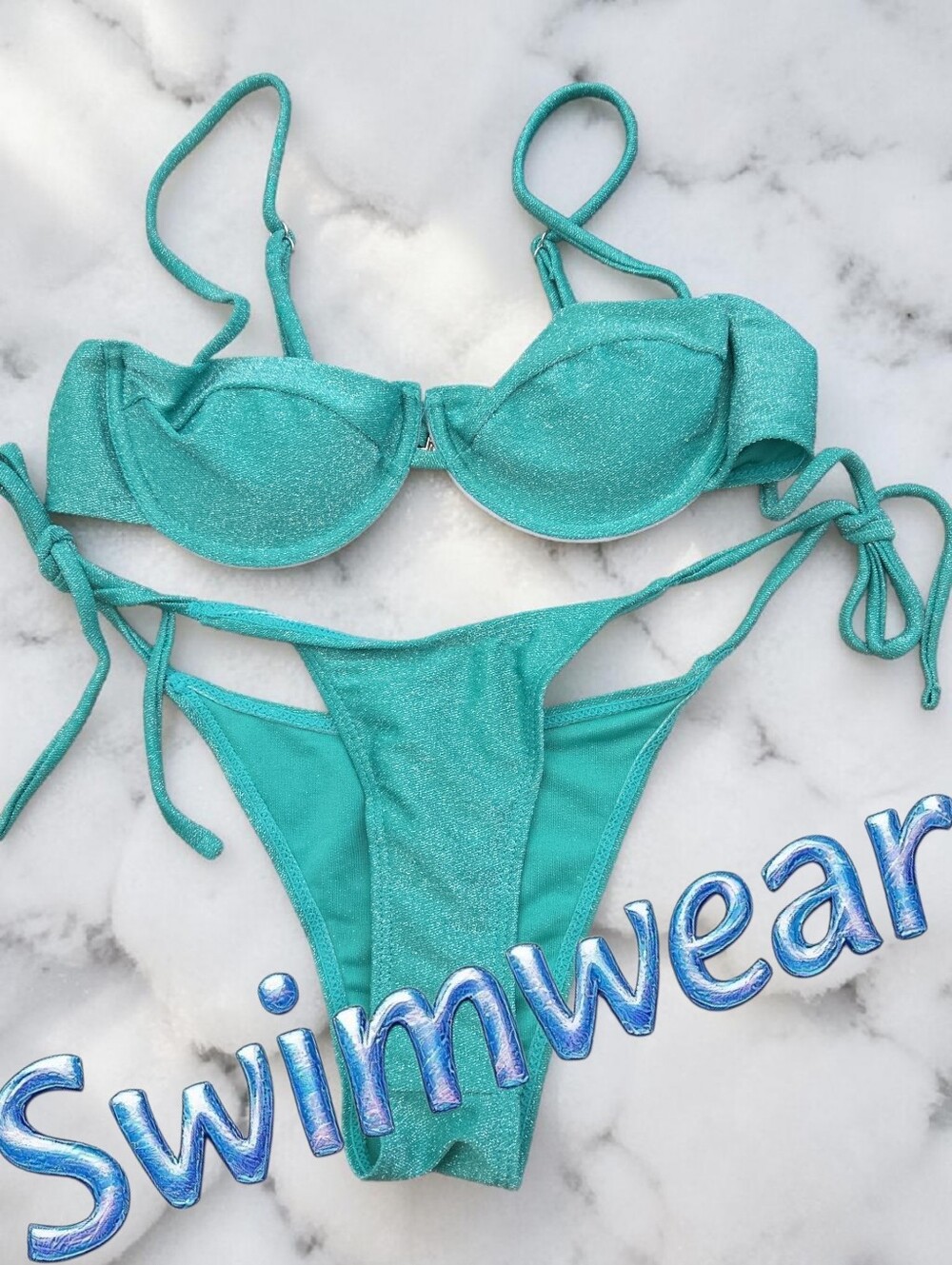 Sparkly 2pc Bikini swim set Women size small